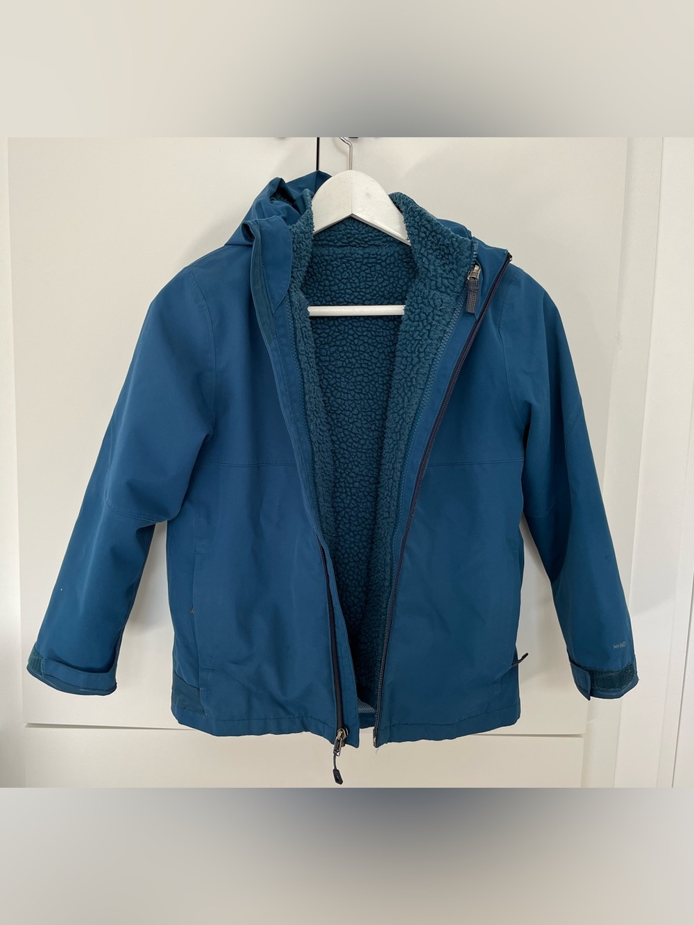 Patagonia Teal Blue Kids 4 in 1 every day jacket (fleece, shell)